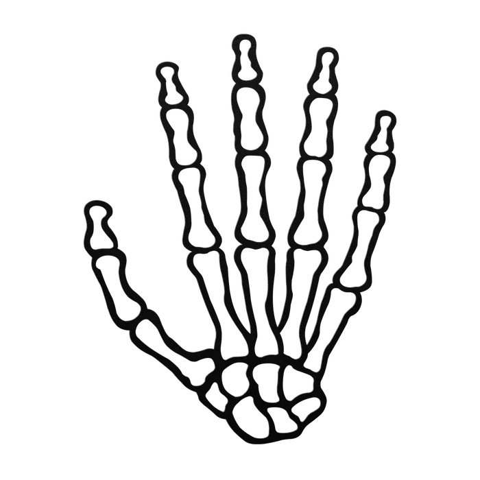 Halloween Bone Hand Metal Sign