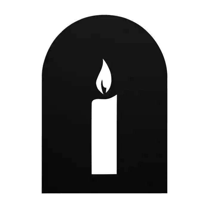 Halloween Candle Headstone Metal Sign