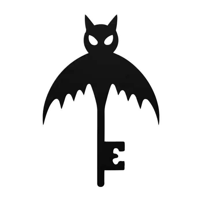 Halloween Caped Bat Key Metal Sign