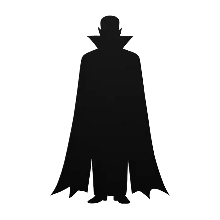 Halloween Caped Vampire Metal Sign