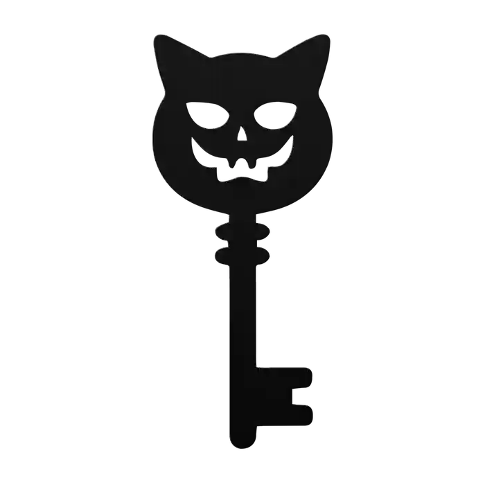 Halloween Cat Face Key Metal Sign