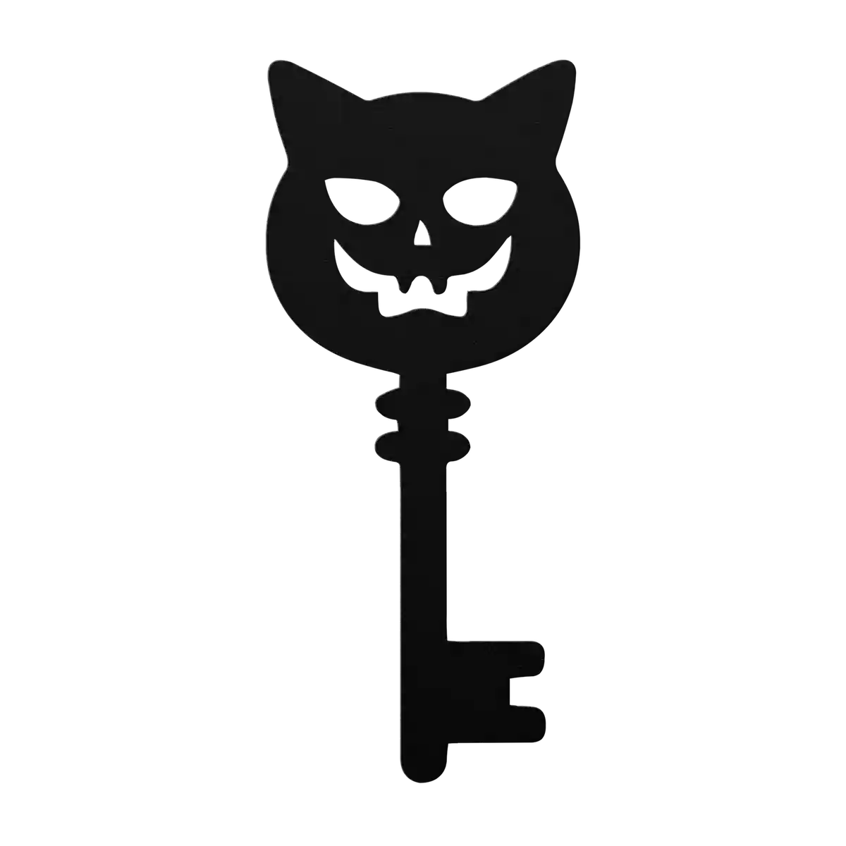 Halloween Cat Face Key Metal Sign