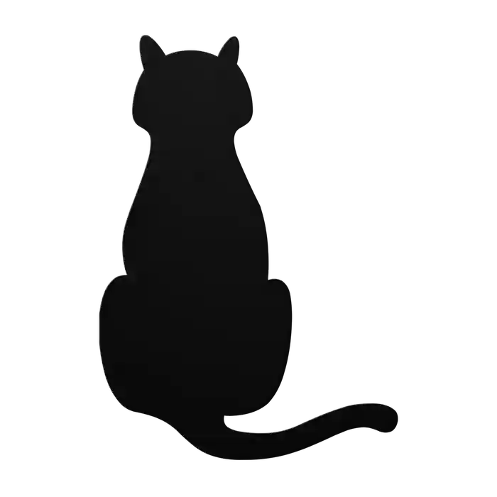 Halloween Cat from Behind Metal Sign
