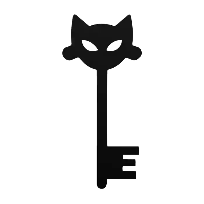 Halloween Cat Mask Key Metal Sign