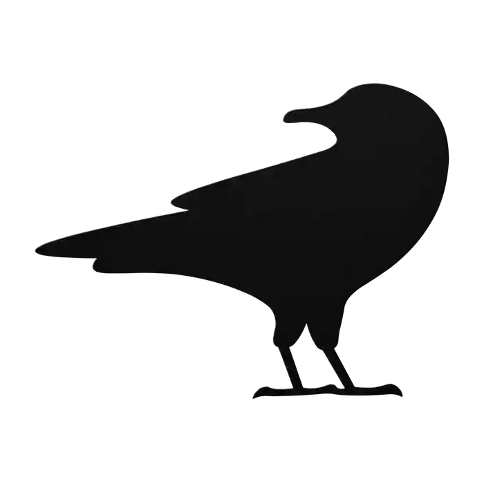 Halloween Cawing Crow Metal Sign