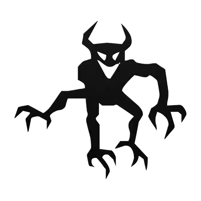 Halloween Clawed Imp Metal Sign