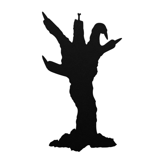 Halloween Clawing Grave Hand Metal Sign