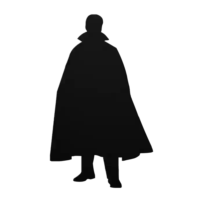 Halloween Cloaked Vampire Metal Sign