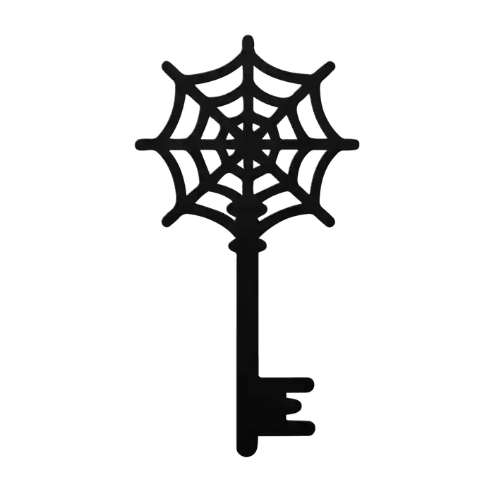 Halloween Cobweb Key Metal Sign