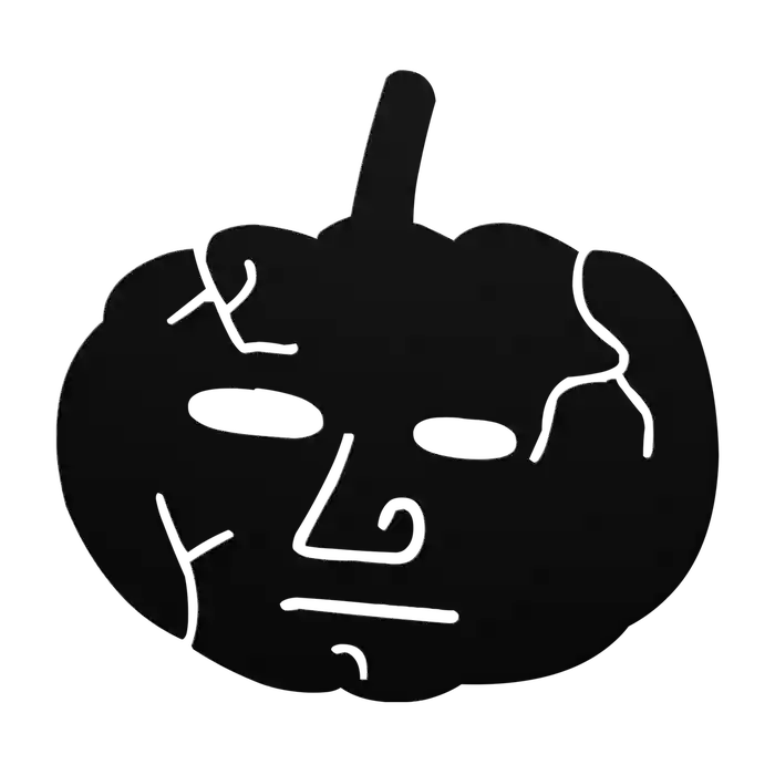 Halloween Cracked Pumpkin Metal Sign