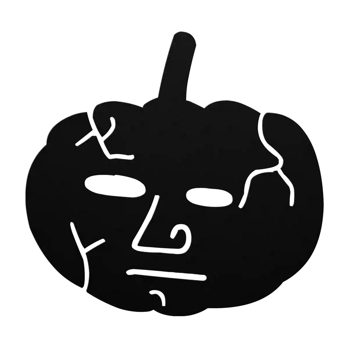 Halloween Cracked Pumpkin Metal Sign
