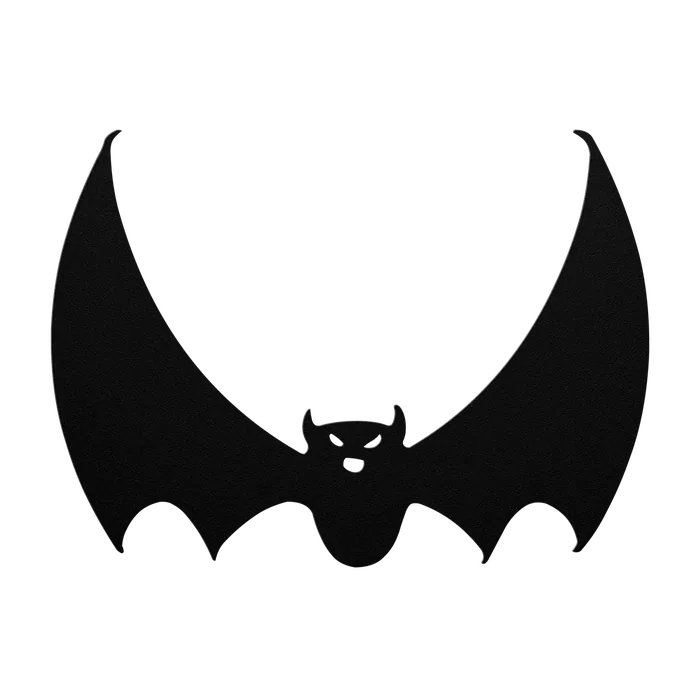 Halloween Crescent Wing Bat Metal Sign