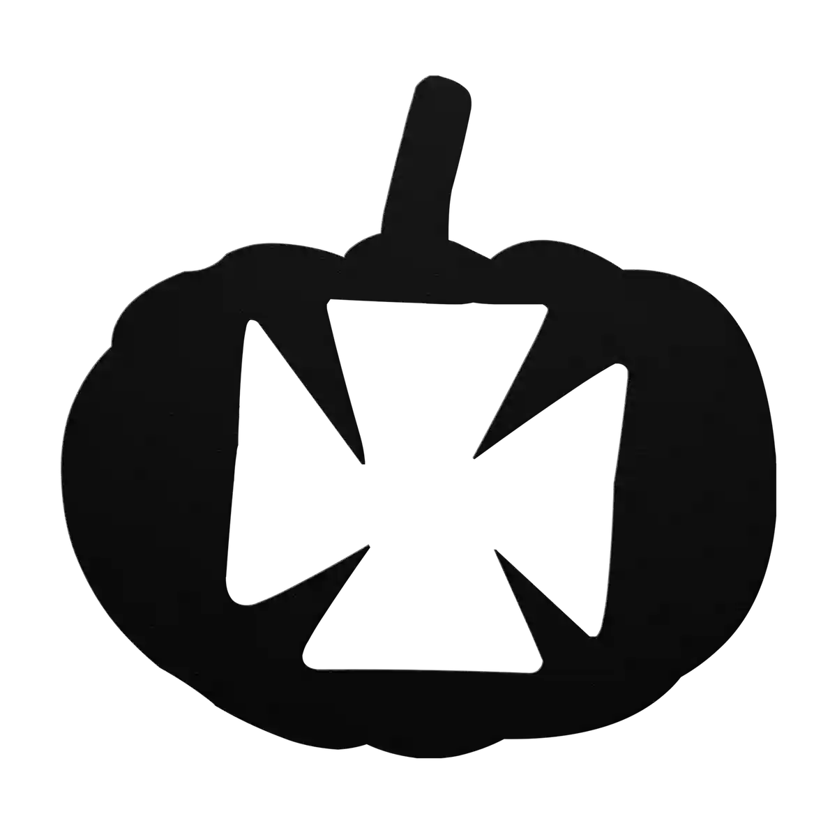 Halloween Cross Carved Pumpkin Metal Sign