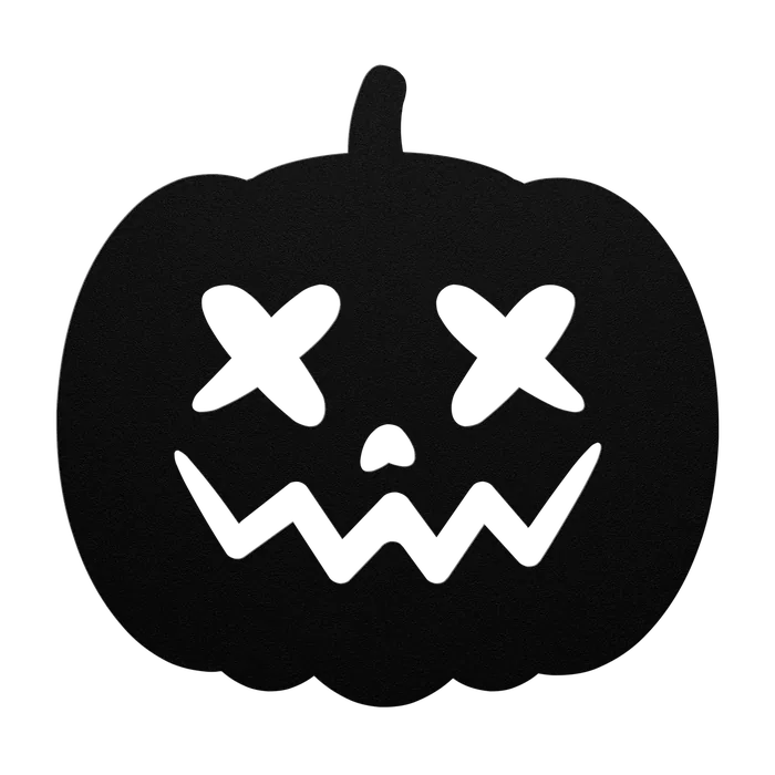 Halloween Cross-Eyed Jack-o-Lantern Metal Sign