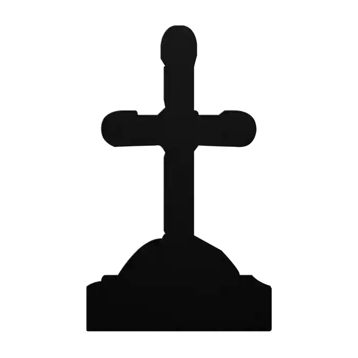 Halloween Cross on a Mound Metal Sign
