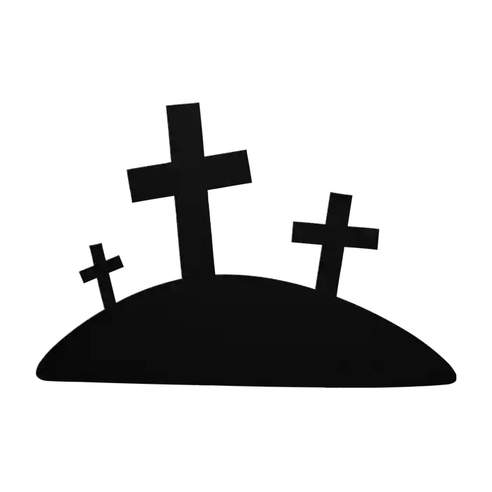 Halloween Crosses on a Hill Metal Sign