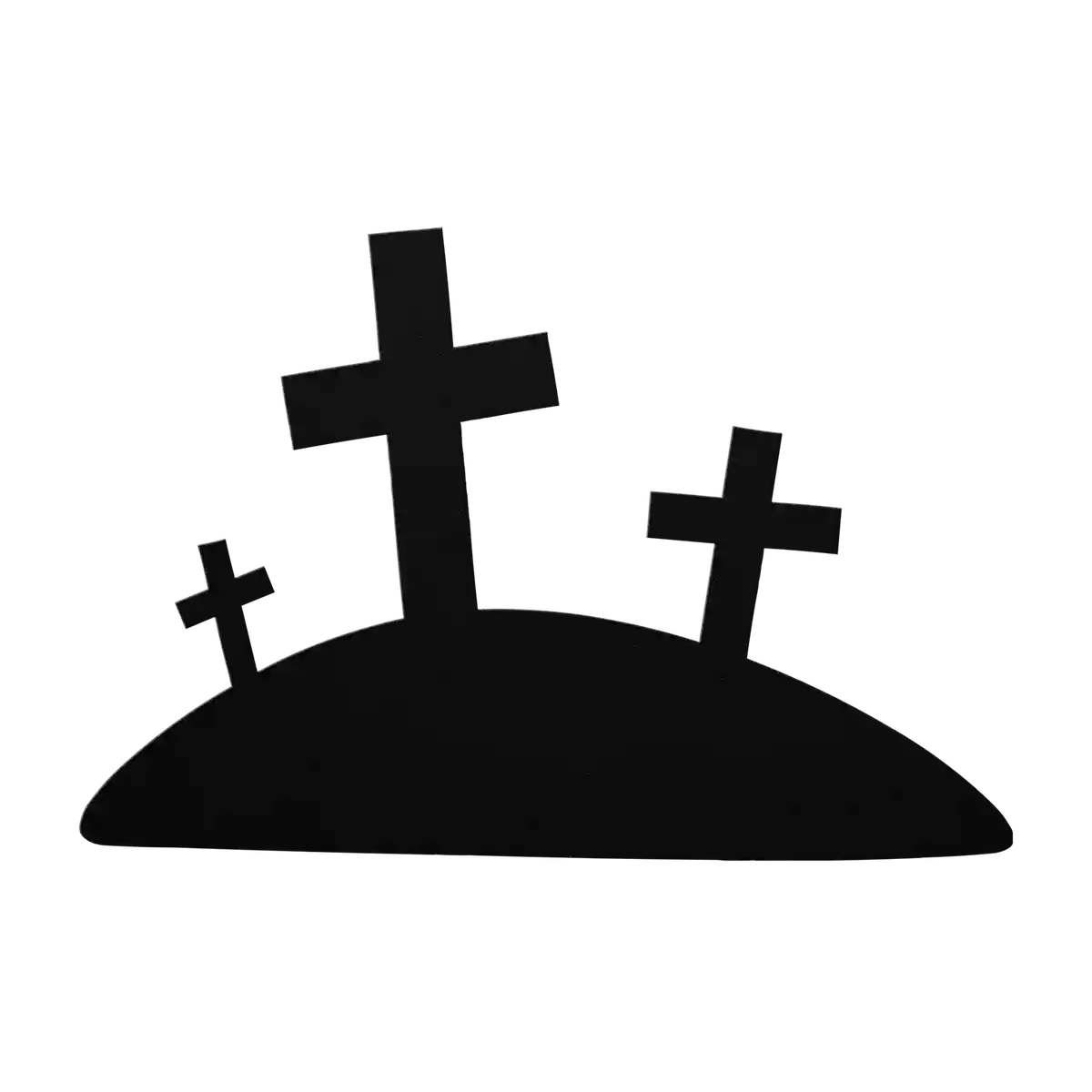 Halloween Crosses on a Hill Metal Sign