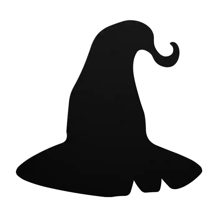 Halloween Curl Tip Witch Hat Metal Sign