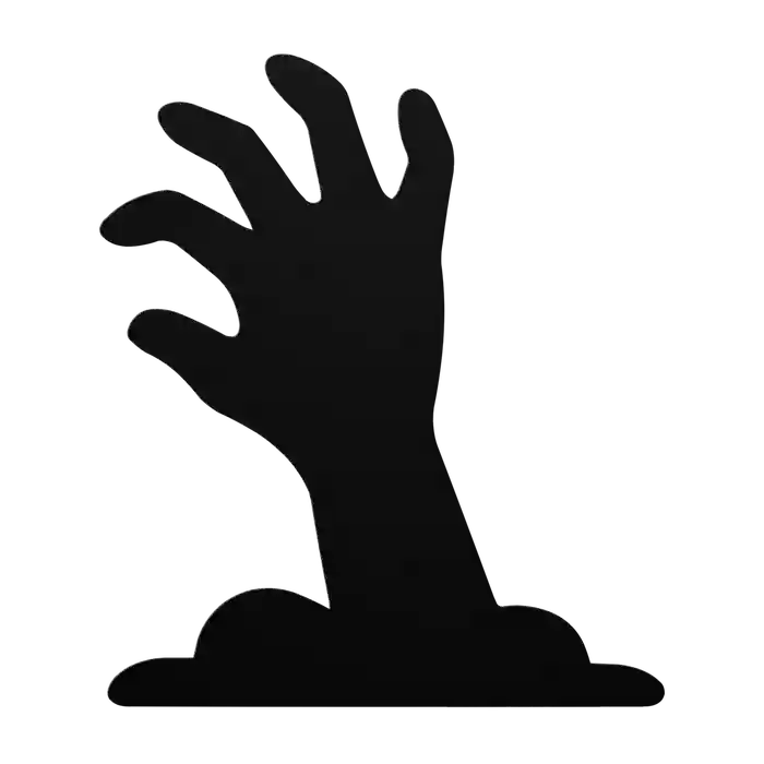 Halloween Curled Finger Hand Metal Sign
