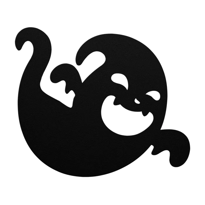 Halloween Curling Ghost Metal Sign