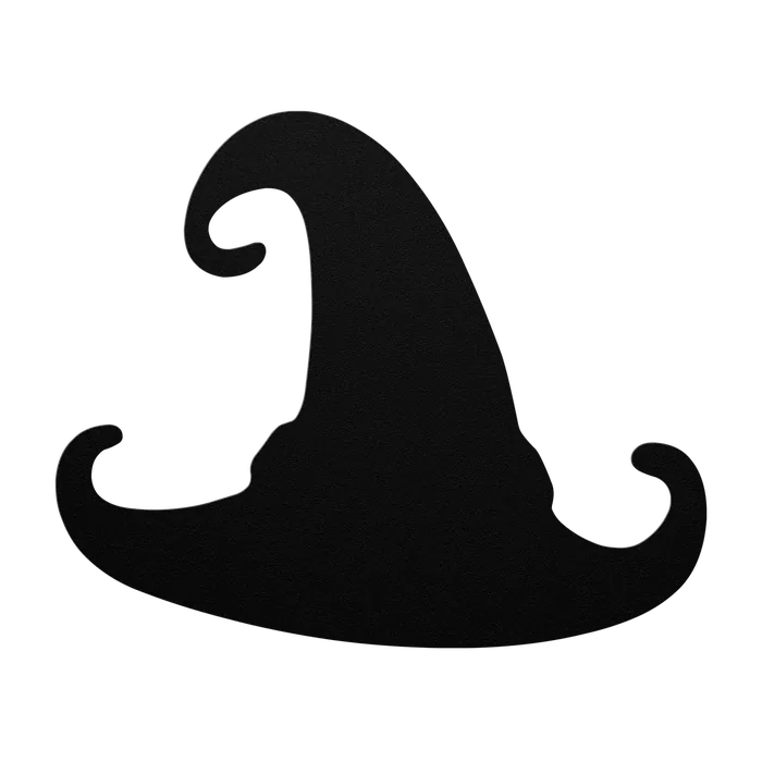 Halloween Curling Witch Hat Metal Sign