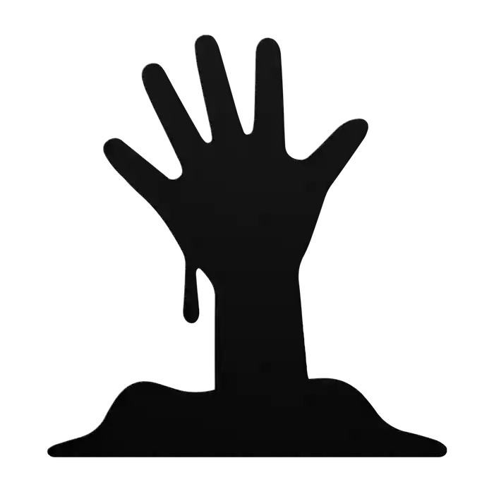Halloween Dripping Wrist Hand Metal Sign
