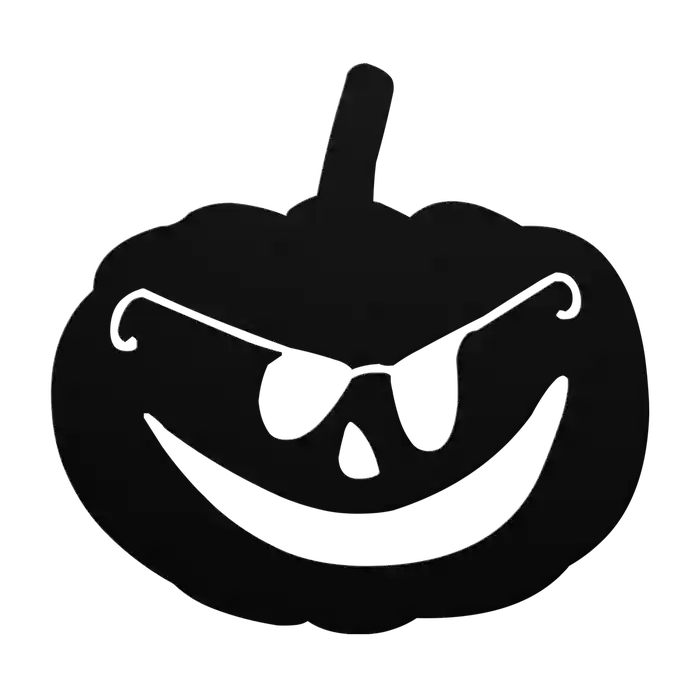 Halloween Evil Grin Pumpkin Metal Sign