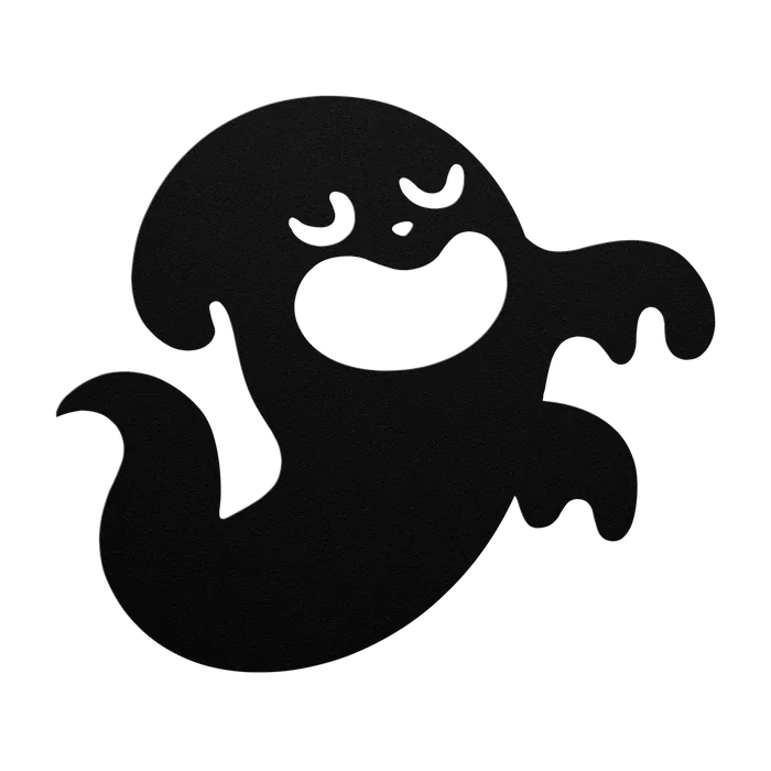 Halloween Floating Ghost Metal Sign