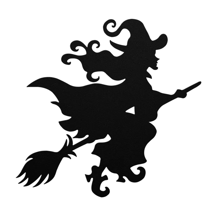 Halloween Flying Witch Metal Sign