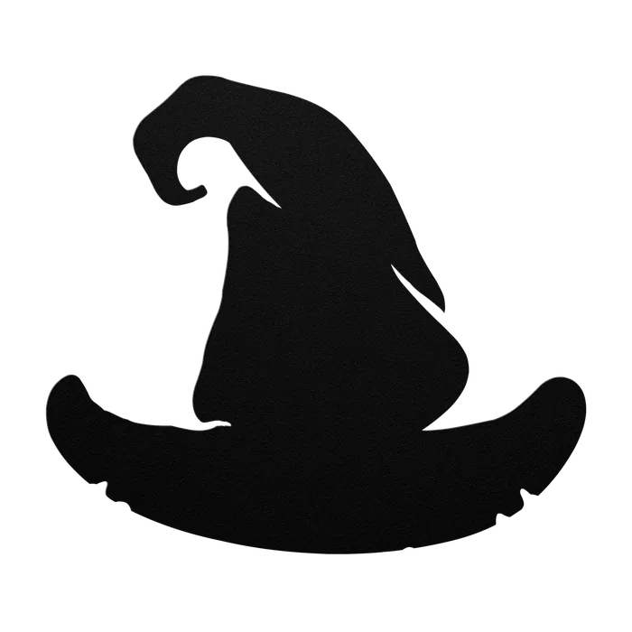 Halloween Folded Tip Witch Hat Metal Sign