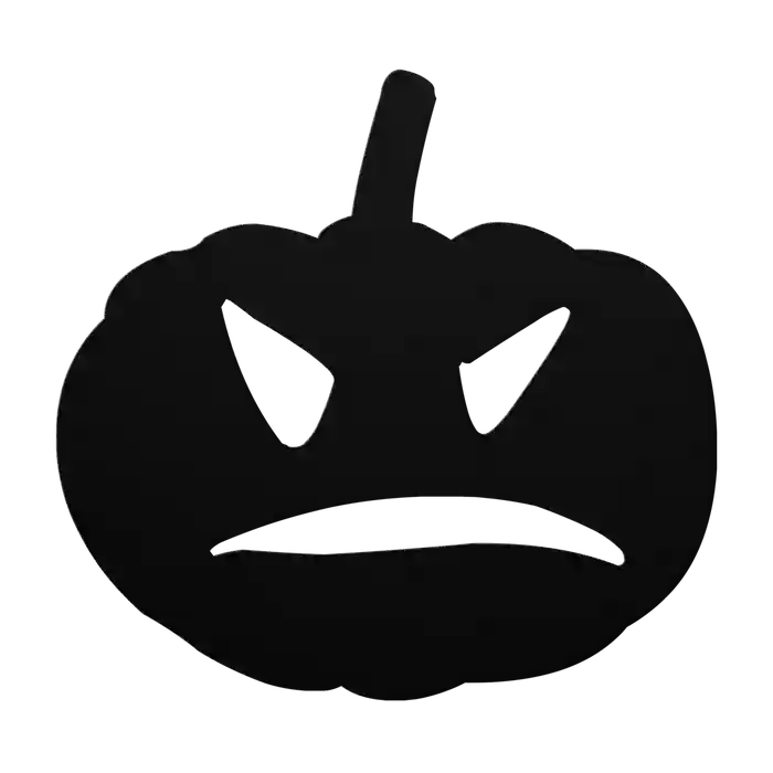 Halloween Frowning Pumpkin Metal Sign