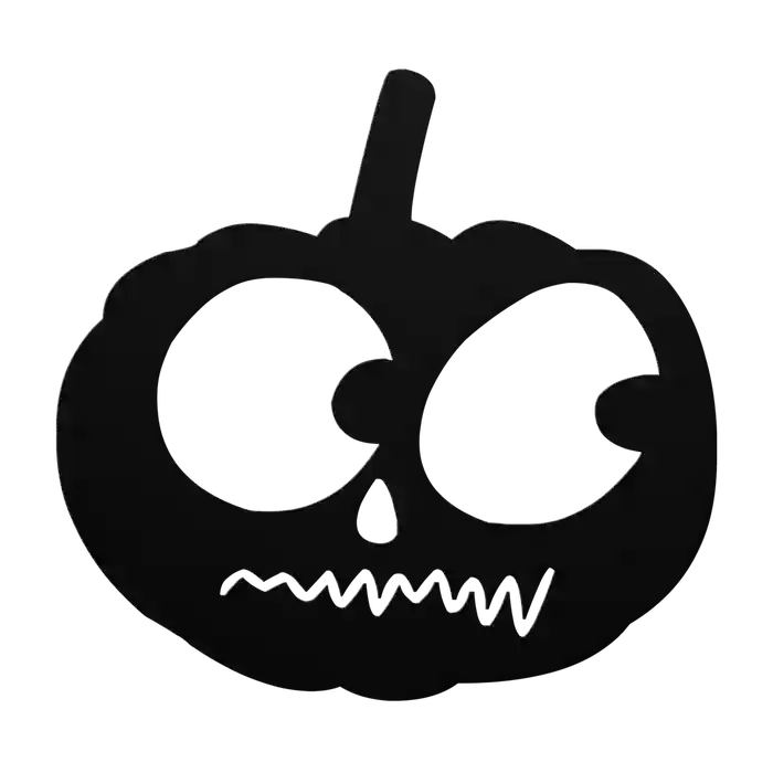 Halloween Googly-Eyed Pumpkin Metal Sign