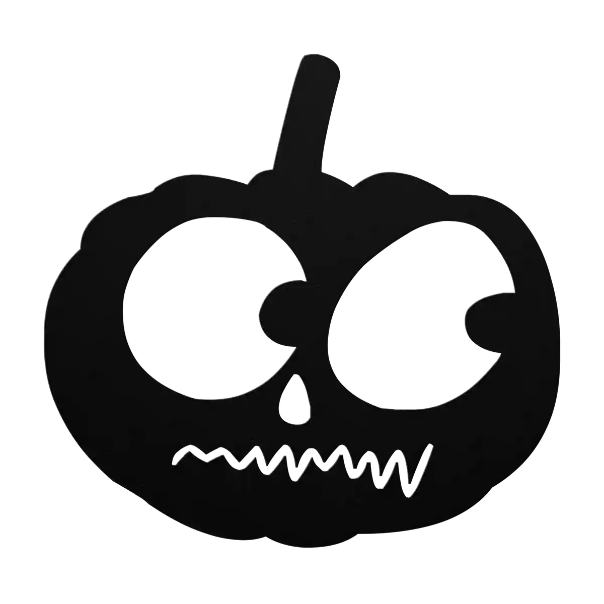 Halloween Googly-Eyed Pumpkin Metal Sign