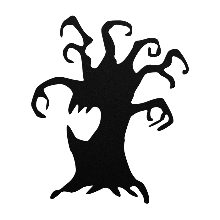 Halloween Grasping Dead Tree Metal Sign