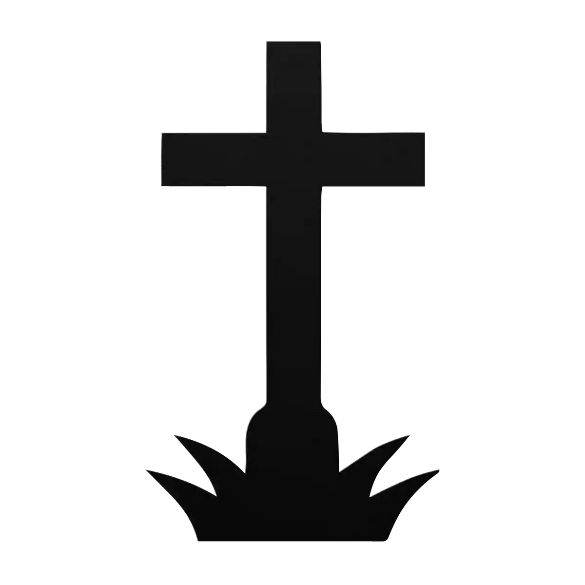 Halloween Grassy Cross Metal Sign