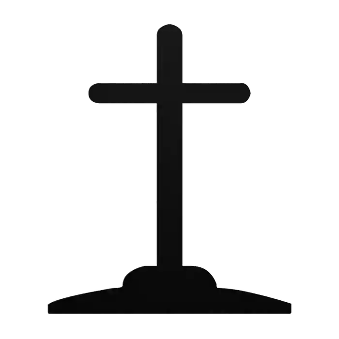 Halloween Grave Cross Metal Sign