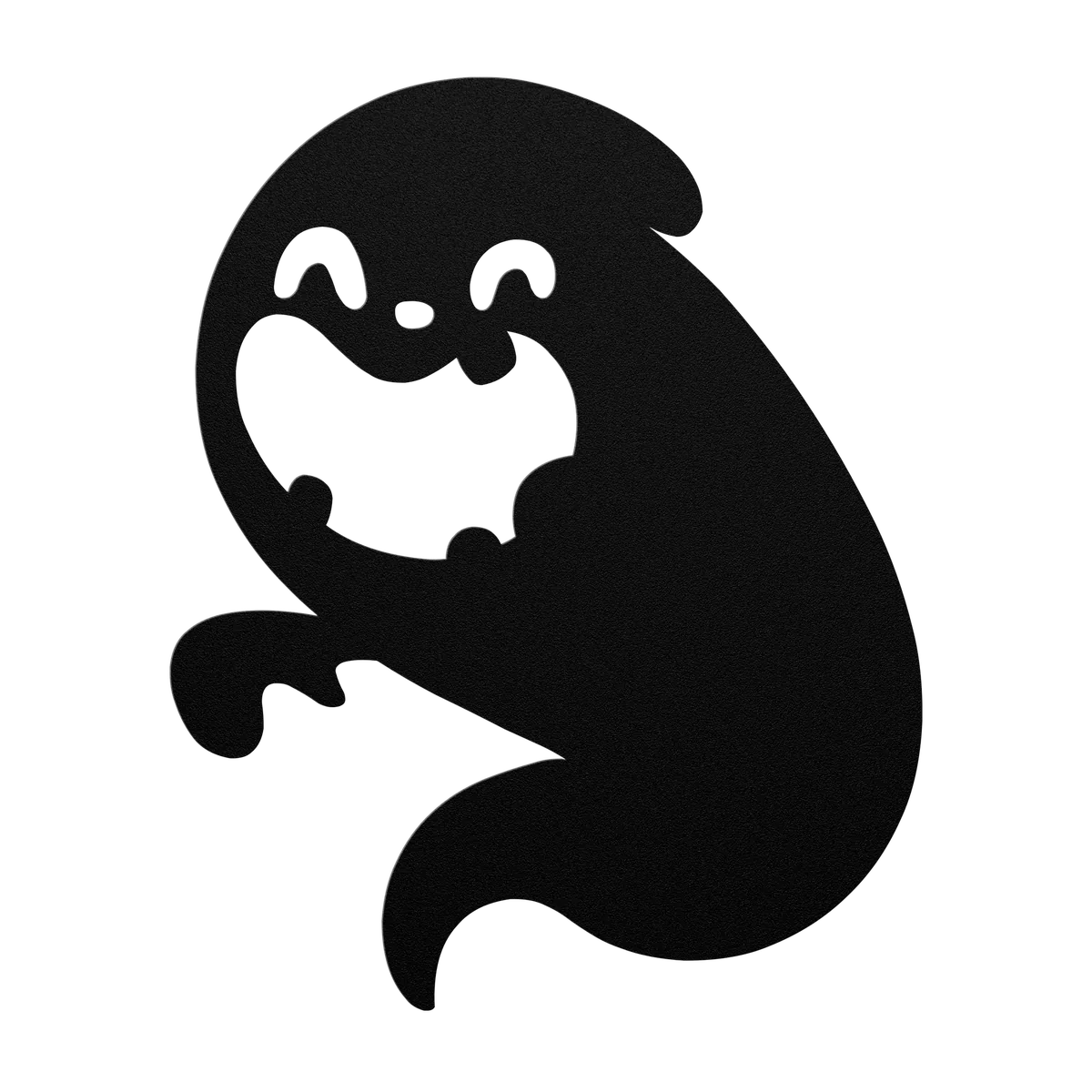 Halloween Grinning Ghost Metal Sign