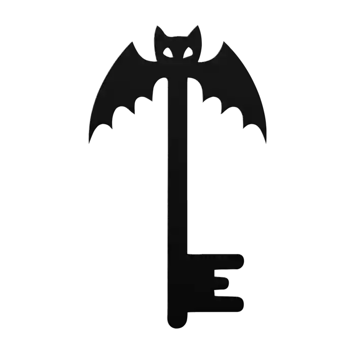 Halloween Hanging Bat Key Metal Sign