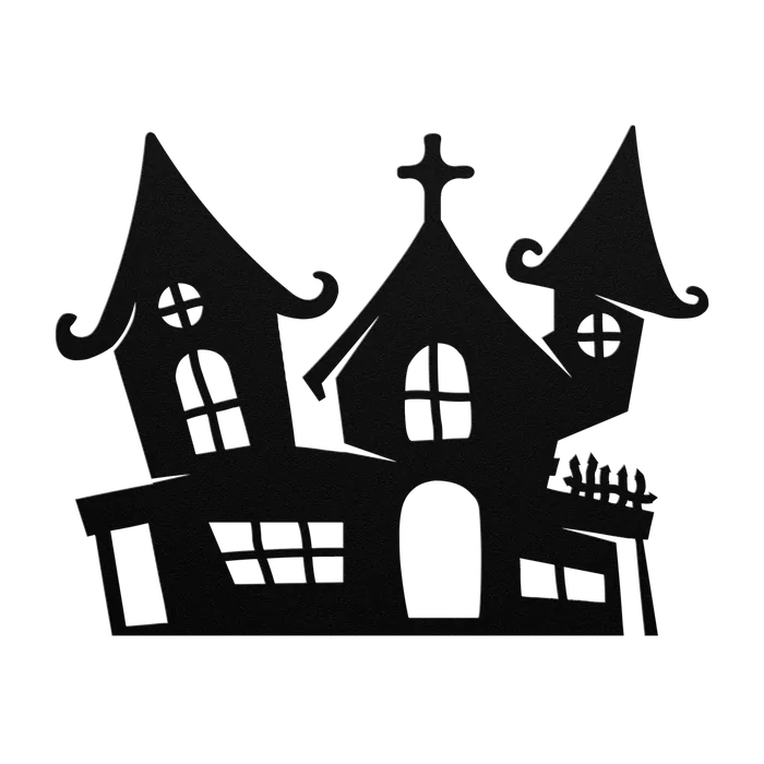 Halloween Haunted Chapel Metal Sign