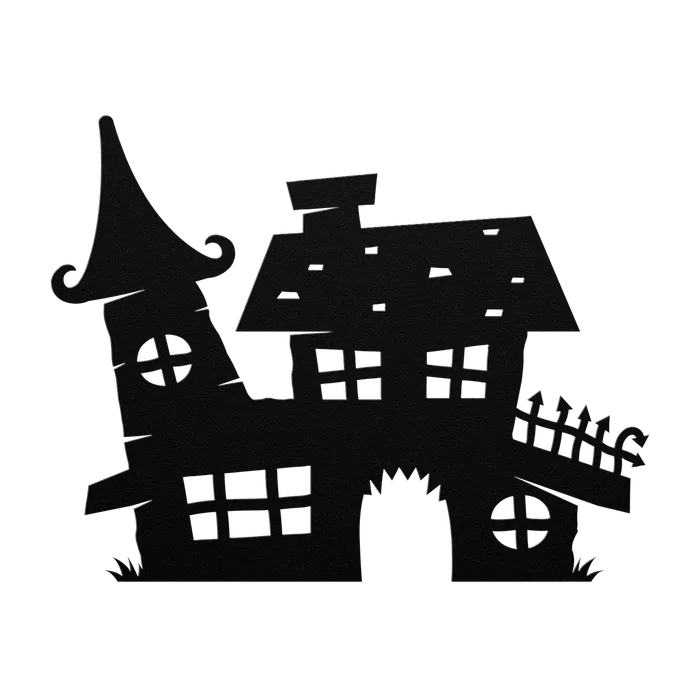 Halloween Haunted Manor Metal Sign