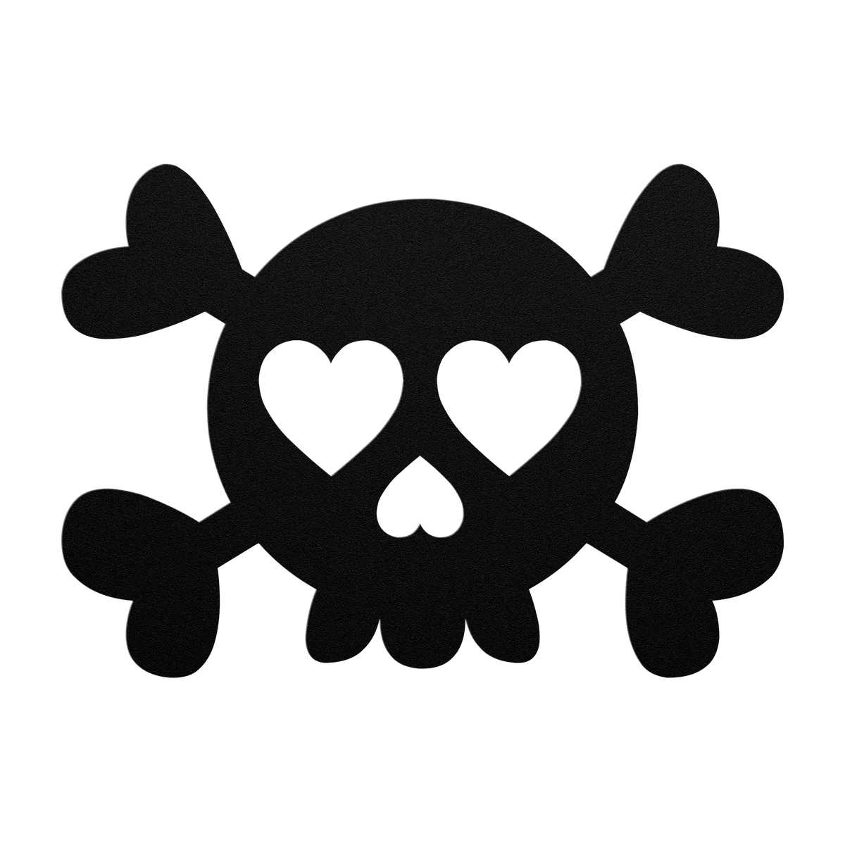 Halloween Heart-Eyed Skull Metal Sign