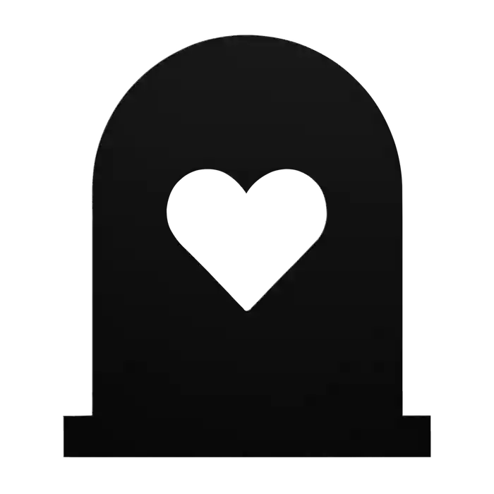 Halloween Heart Headstone Metal Sign
