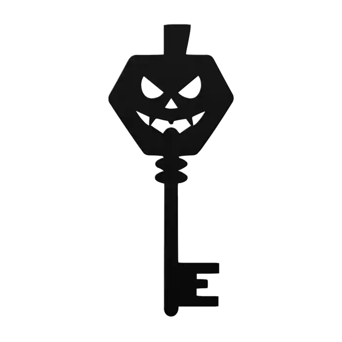 Halloween Hexagon Pumpkin Key Metal Sign