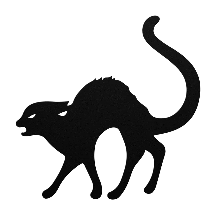 Halloween Hissing Cat Metal Sign