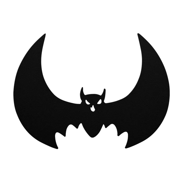 Halloween Horned Wing Bat Metal Sign