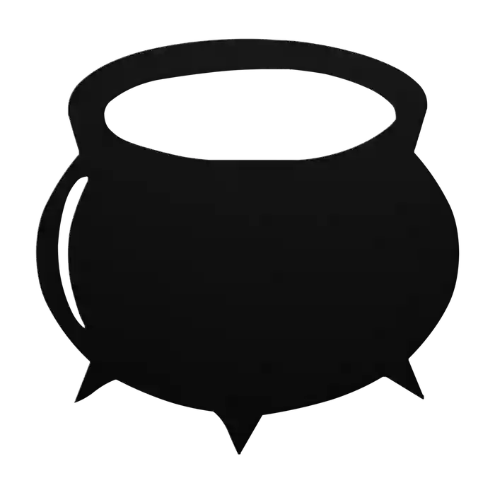 Halloween Iron Cauldron Metal Sign
