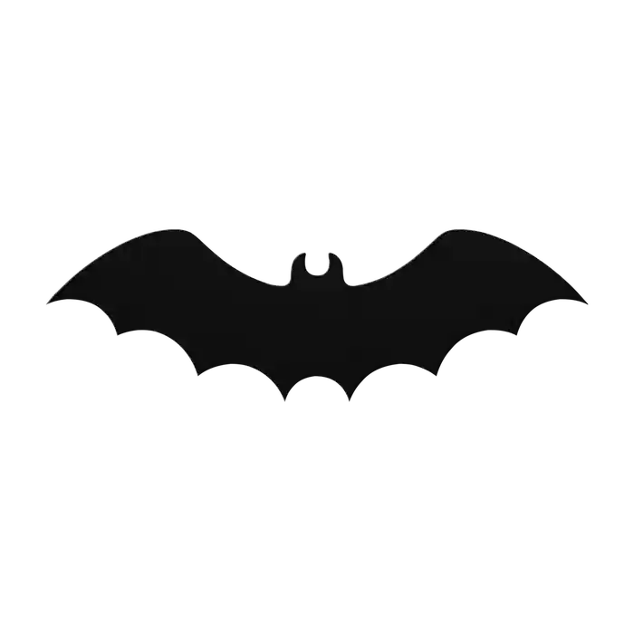 Halloween Long Wing Bat Metal Sign