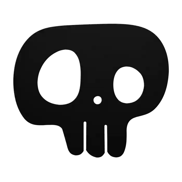 Halloween Odd-Eyed Skull Metal Sign