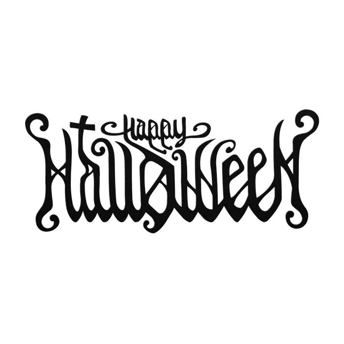 Halloween Ornate Greeting Lettering Metal Sign