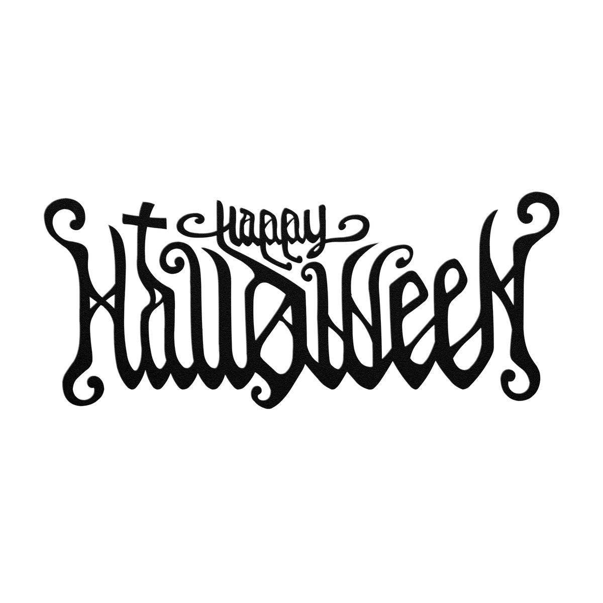 Halloween Ornate Greeting Lettering Metal Sign